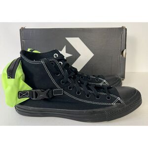 Converse Shoes Mens Sz 10 Chuck Taylor All Star Buckle Up High Top Black Bag‎